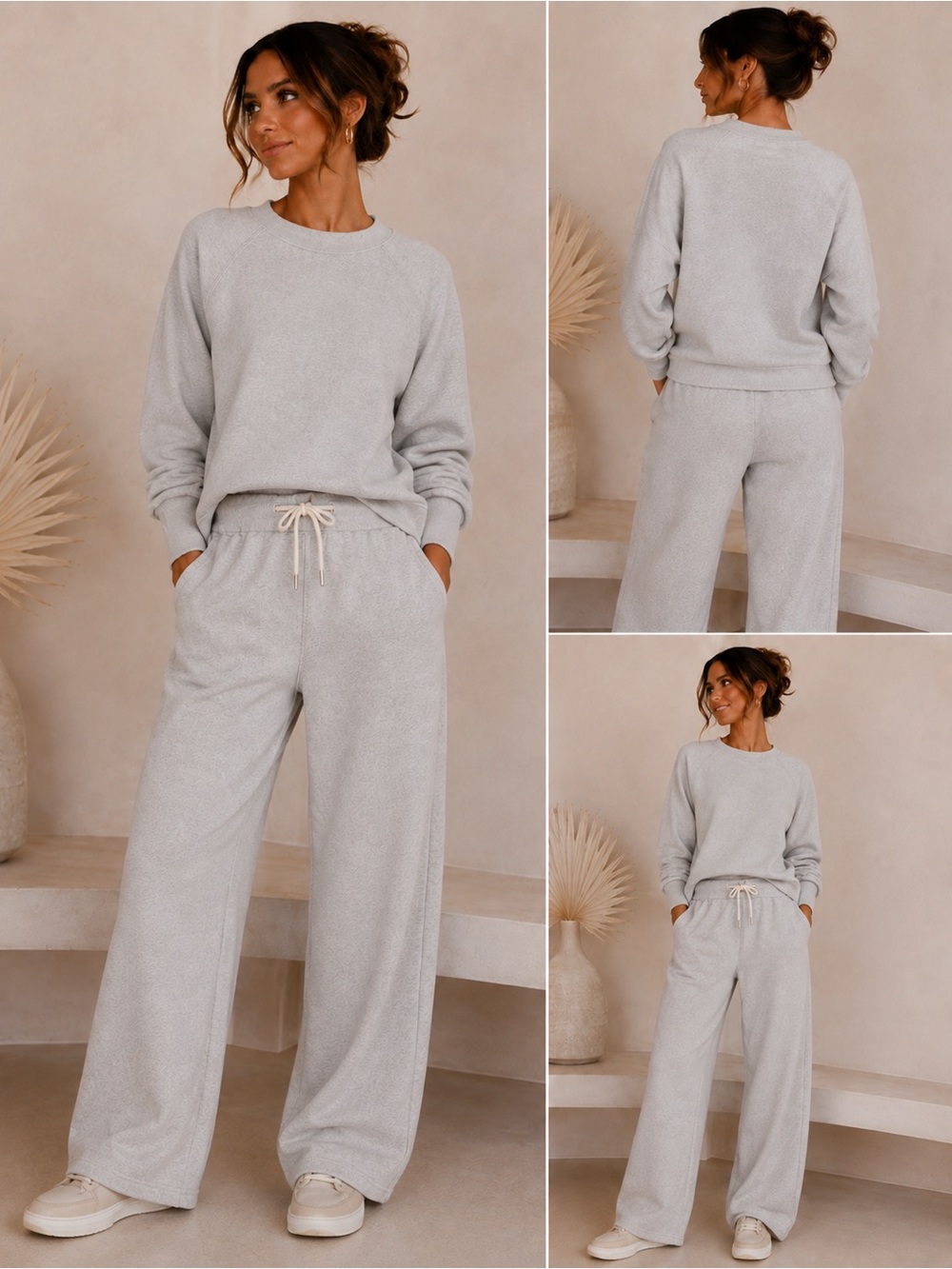 Cozy sweat shirt absolutely stunning and butter soft in Light Gray